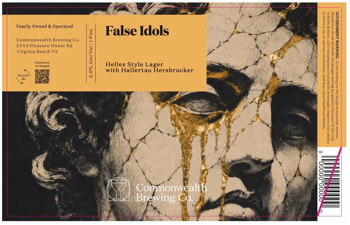 False Idols label art — COMMONWEALTH BREWING CO