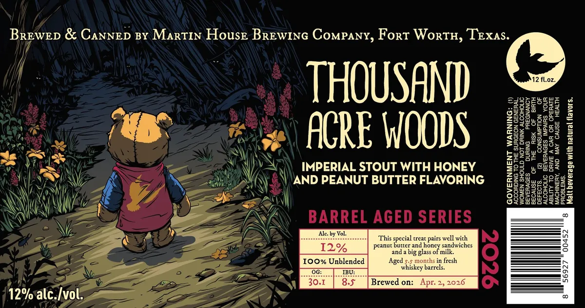 Thousand Acre Woods label art — MARTIN HOUSE BREWING COMPANY