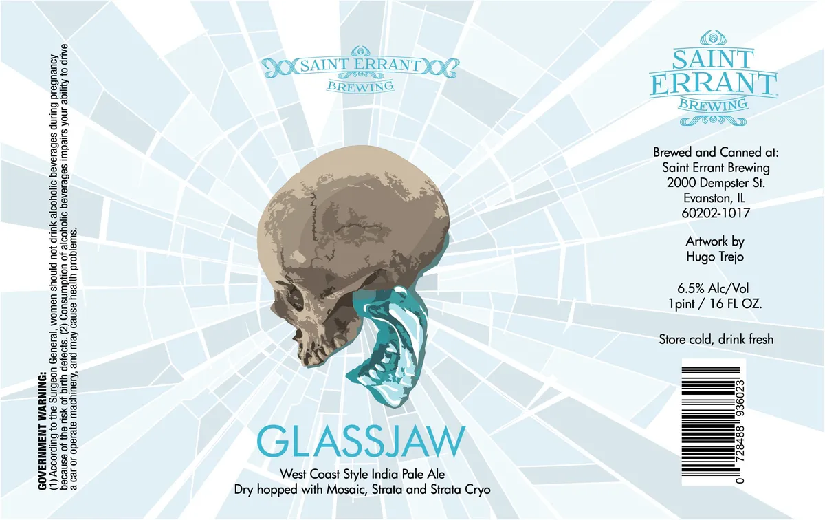 Glass Jaw label art — SAINT ERRANT BREWING