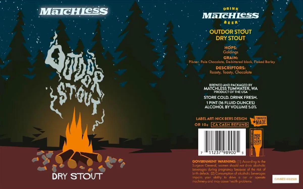 Outdoor Stout — full label as filed with TTB