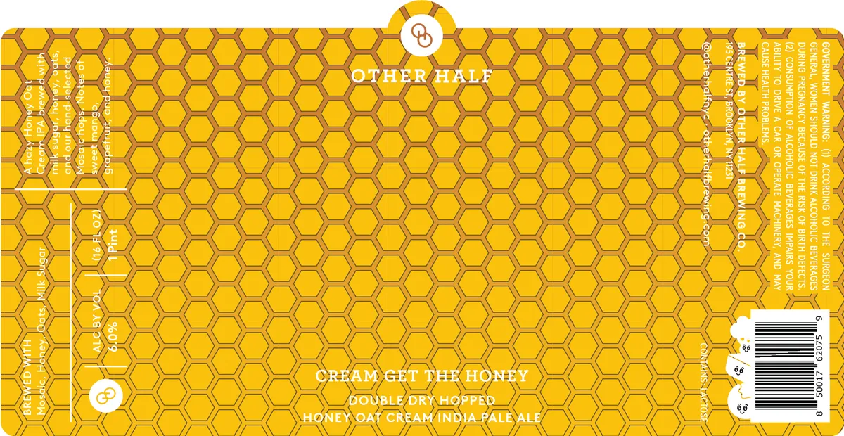 Cream Get The Honey label art — OTHER HALF BREWING CO.