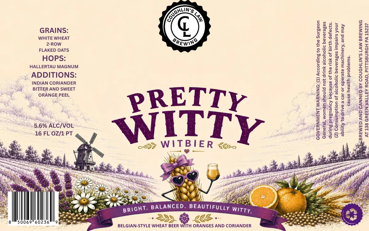 Pretty Witty label art — PRETTY WITTY
