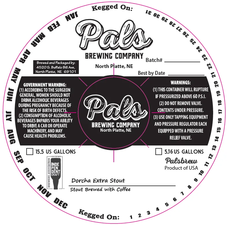 Dorcha Extra Stout — full label as filed with TTB