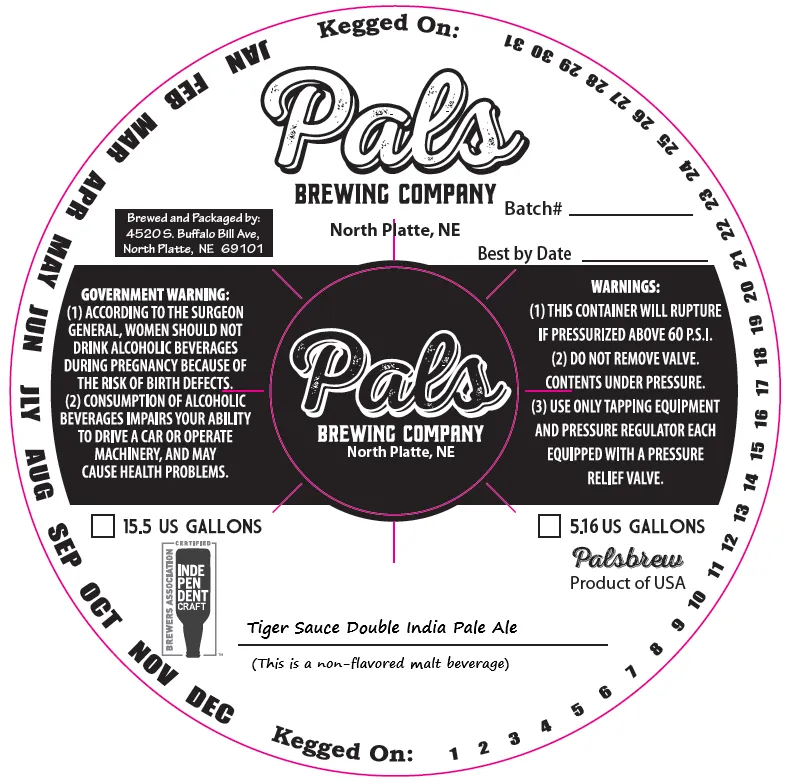 Tiger Sauce Double India Pale Ale — full label as filed with TTB