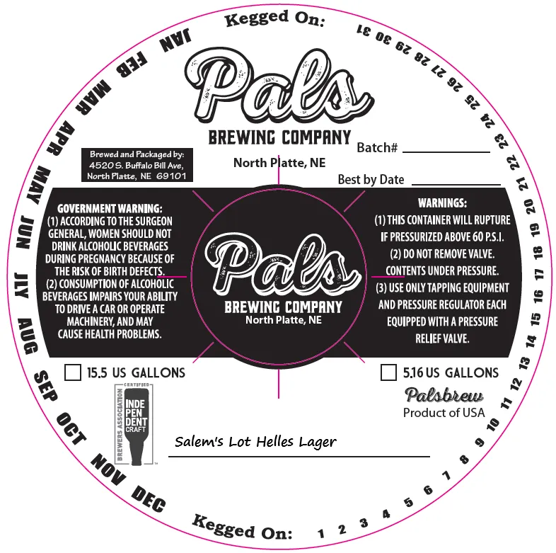 Salem's Lot Helles Lager — full label as filed with TTB