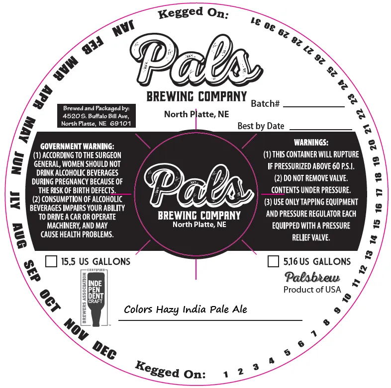 Colors Hazy India Pale Ale — full label as filed with TTB