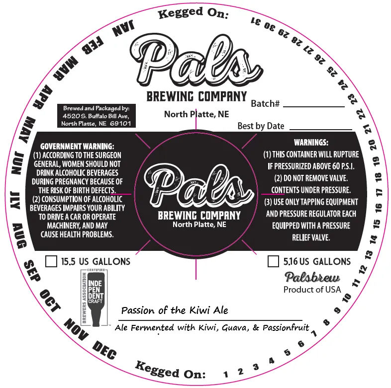 Passion of the Kiwi Ale — full label as filed with TTB