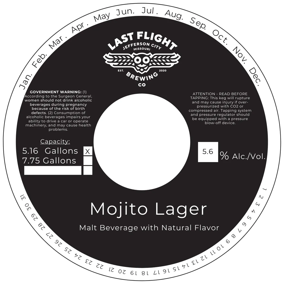 Mojito Lager label art — LAST FLIGHT BREWING CO.