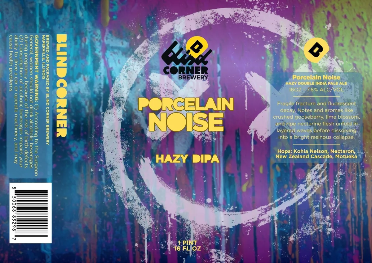 Porcelain Noise label art — PORCELAIN NOISE HAZY DIPA
