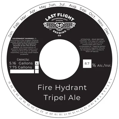 Fire Hydrant Tripel Ale label