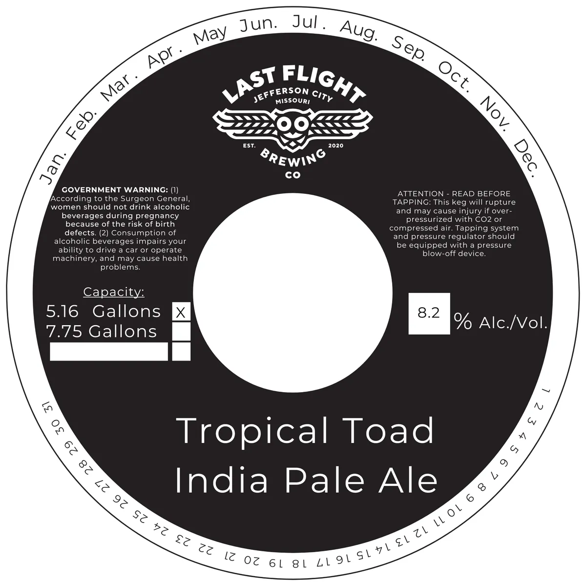 Tropical Toad India Pale Ale label art — LAST FLIGHT BREWING CO.