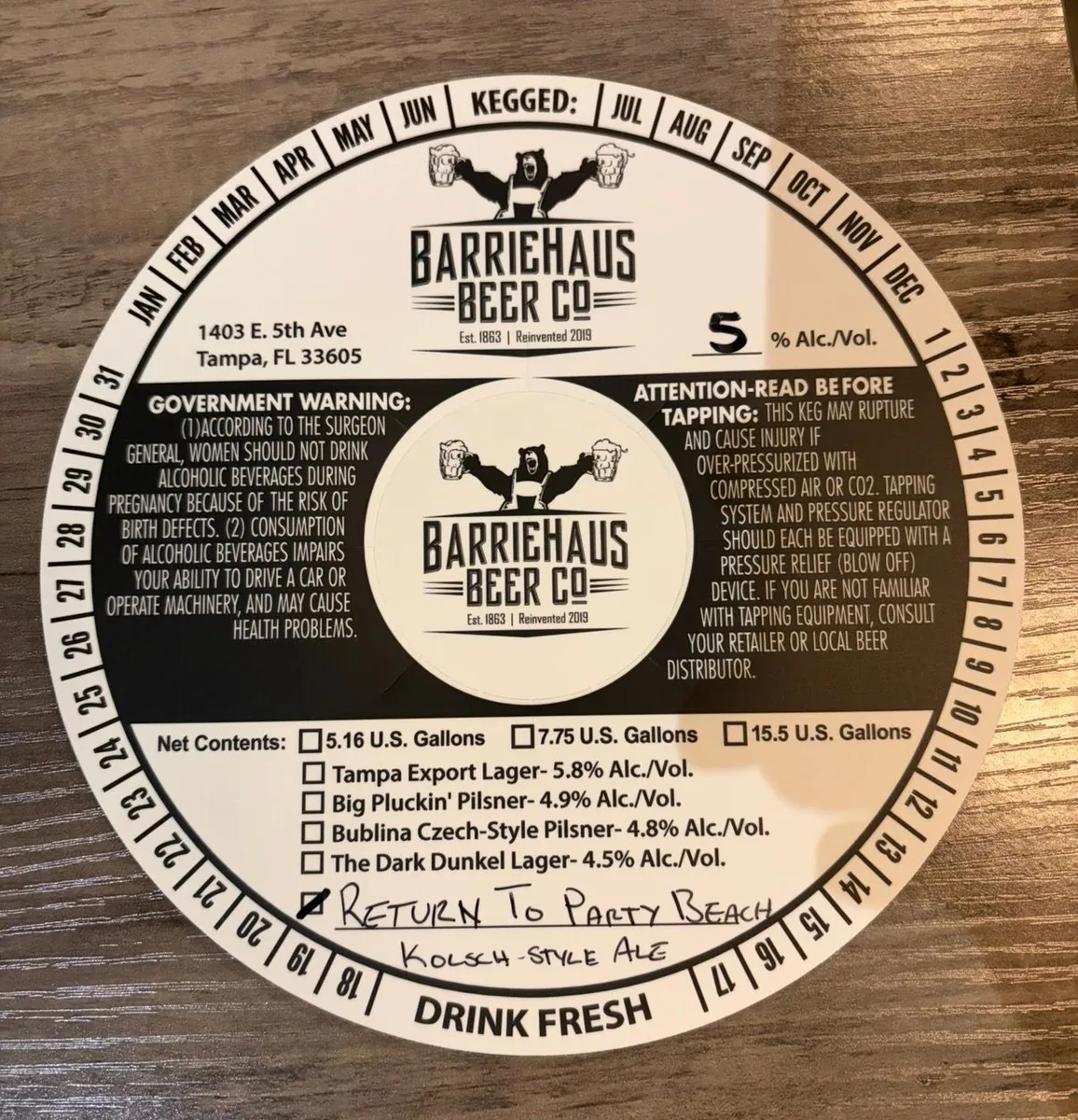 Return To Party Beach label art — RETURN TO PARTY BEACH KOLSCH STYLE ALE