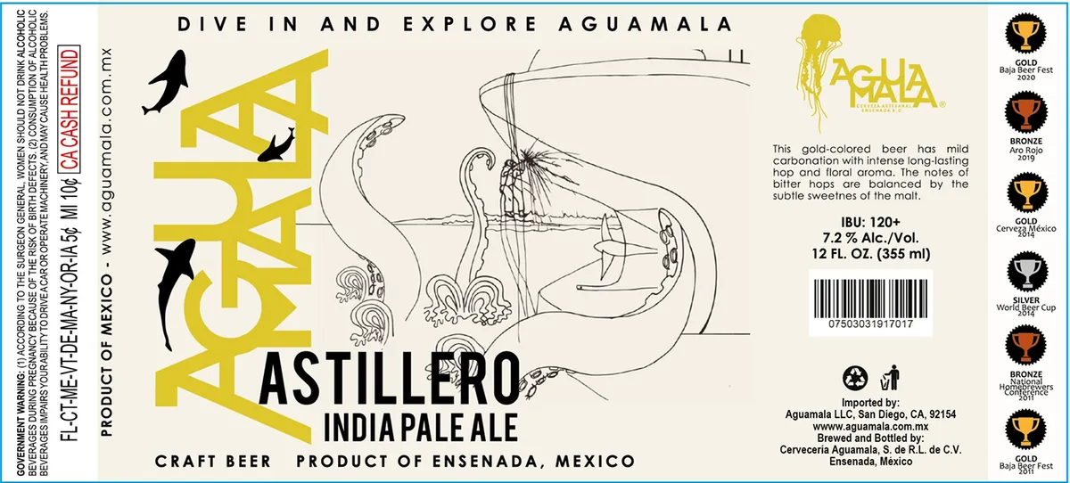 Astillero label art — AGUA MALA