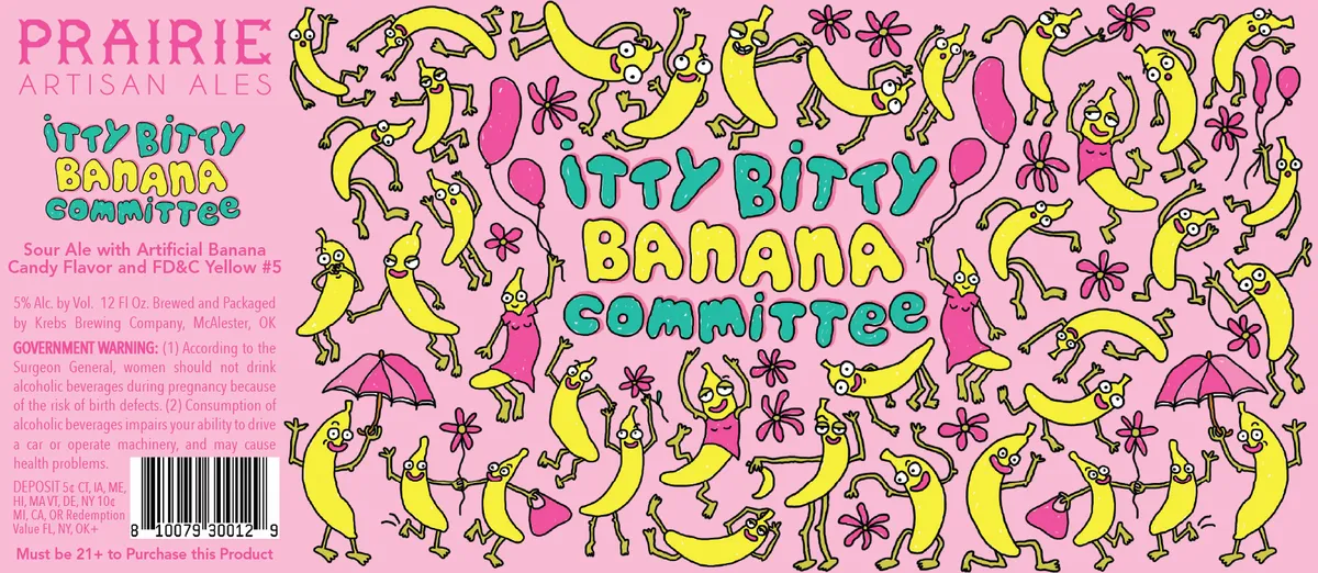 Itty Bitty Banana Committee label art — PRAIRIE ARTISAN ALES