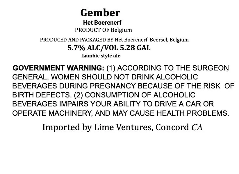 Gember label art — HET BOERENERF