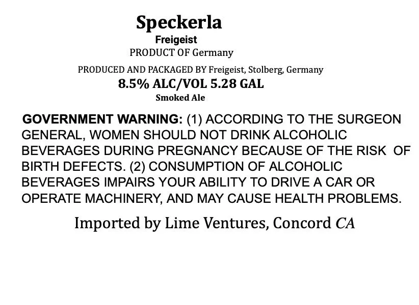 Speckerla label