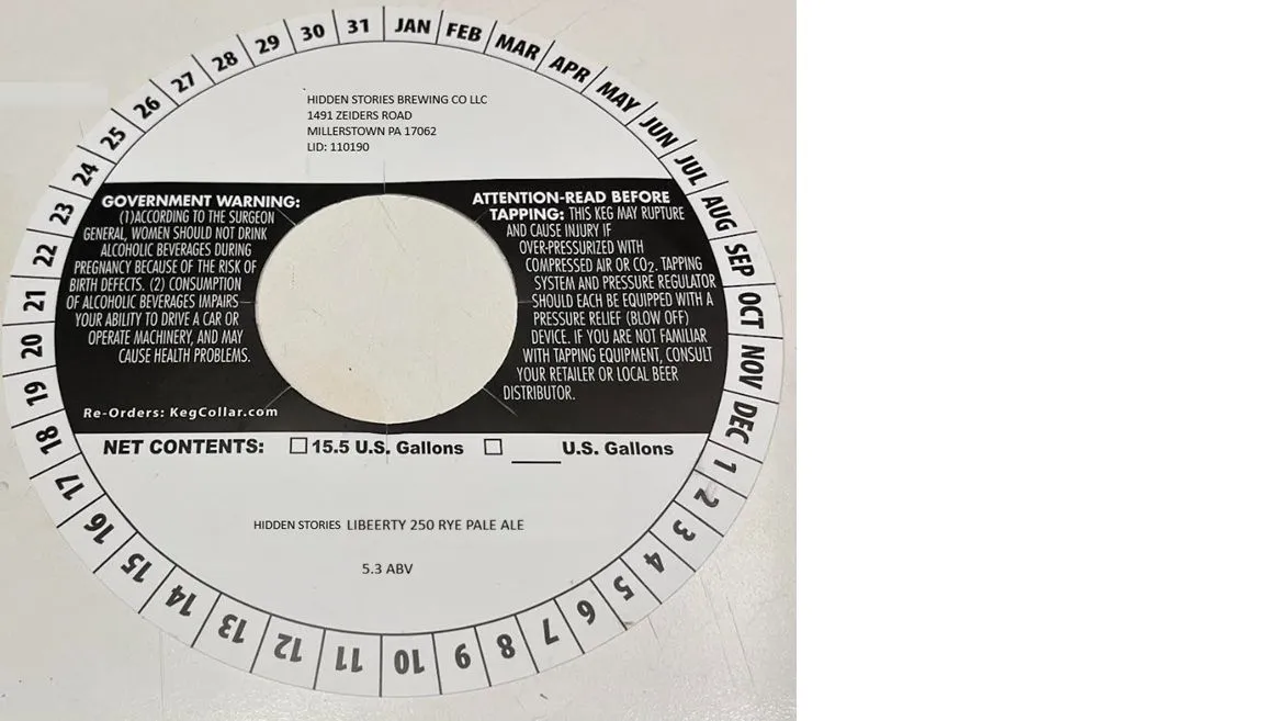 Libeerty 250 Rye Pale Ale — full label as filed with TTB