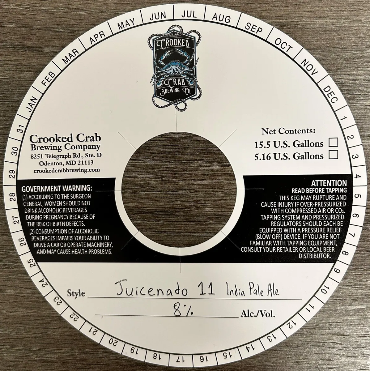 Juicenado 11 label art — CROOKED CRAB BREWING COMPANY