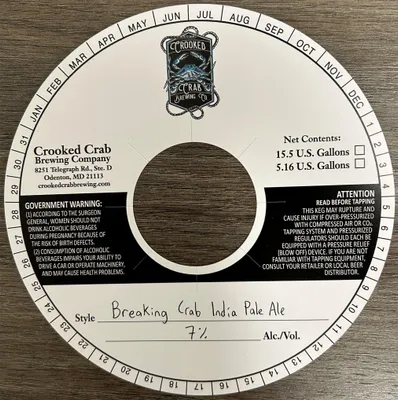 Breaking Crab India Pale Ale label