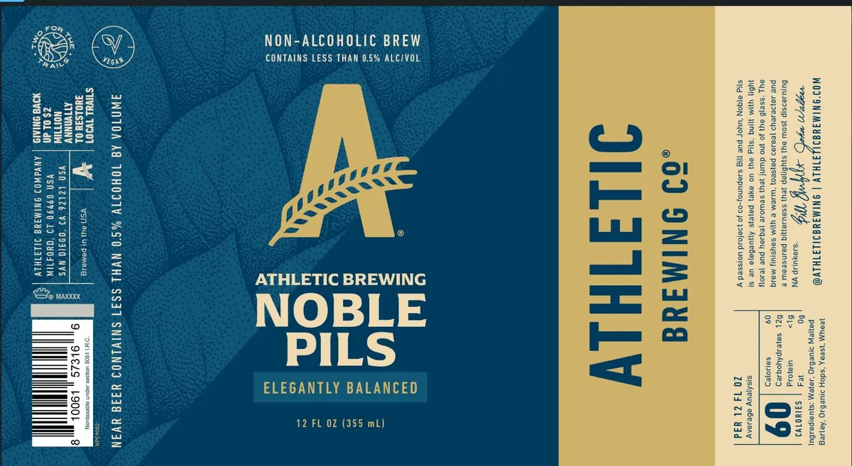 Athletic Brewing Noble Pils label art — ATHLETIC BREWING COMPANY