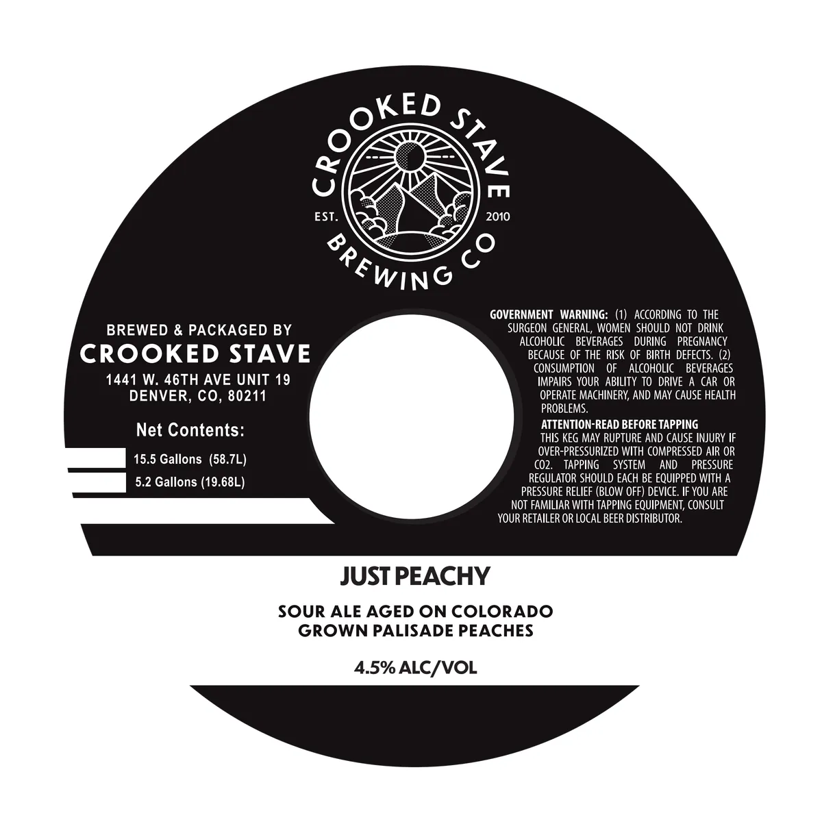 Just Peachy label art — CROOKED STAVE