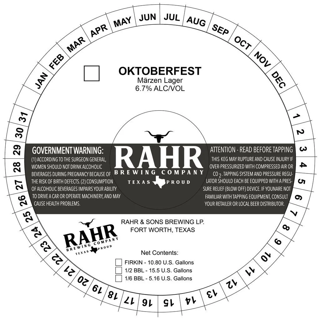 Oktoberfest — full label as filed with TTB