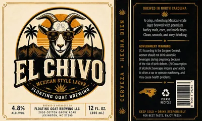 El Chivo Mexican Style Lager label