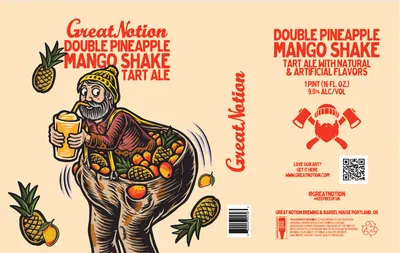 Double Pineapple Mango Shake label