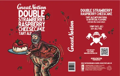 Double Strawberry Raspberry Cheesecake label