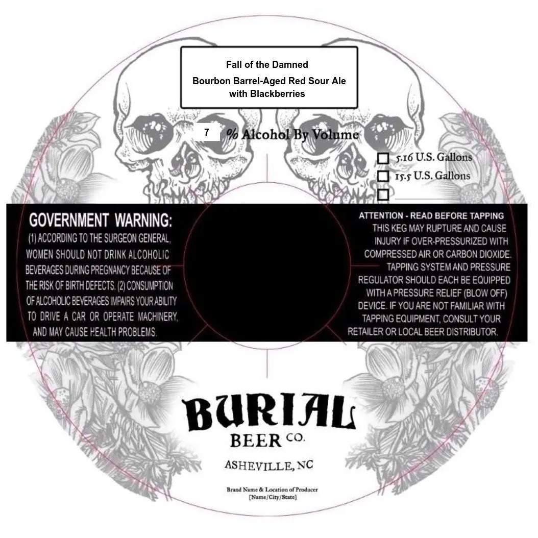 Fall of the Damned — full label as filed with TTB