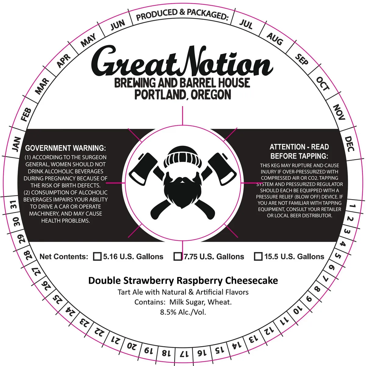 Double Strawberry Raspberry Cheesecake label art — GREAT NOTION