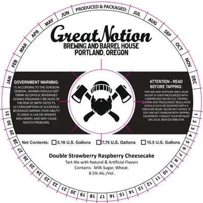 Double Strawberry Raspberry Cheesecake label
