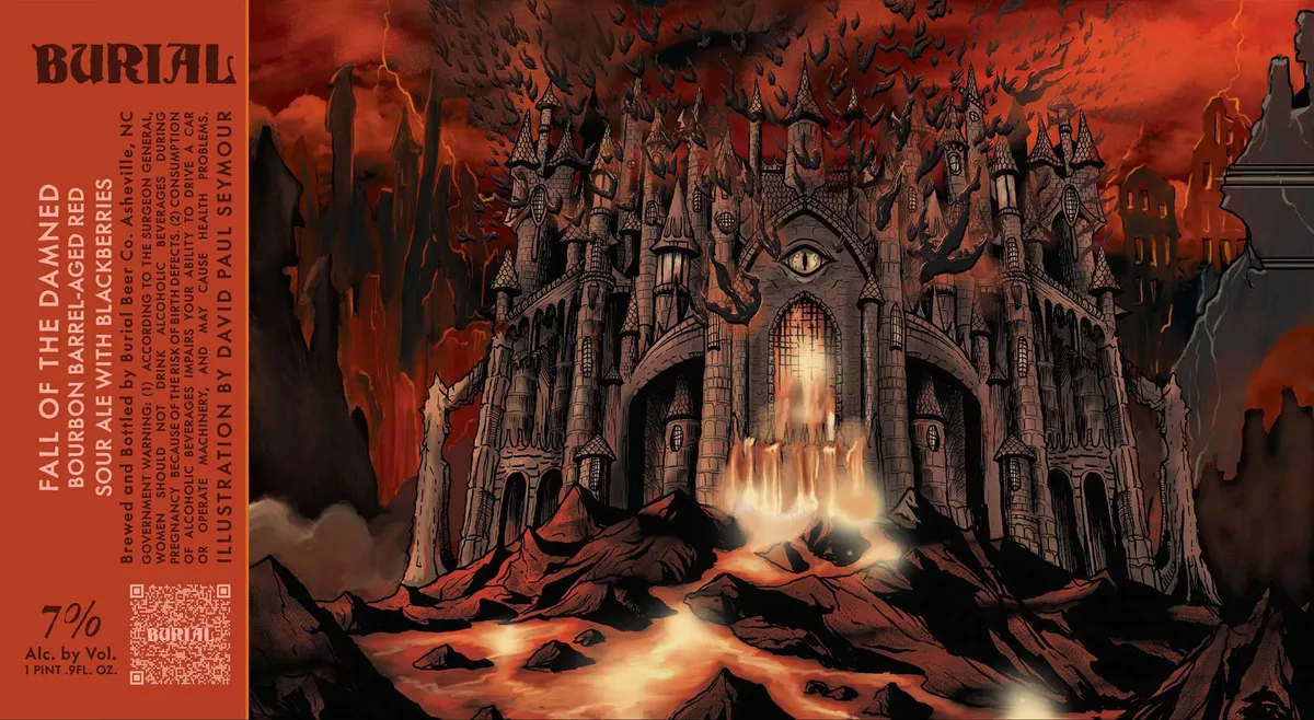 Fall of the Damned label art — BURIAL BEER CO.