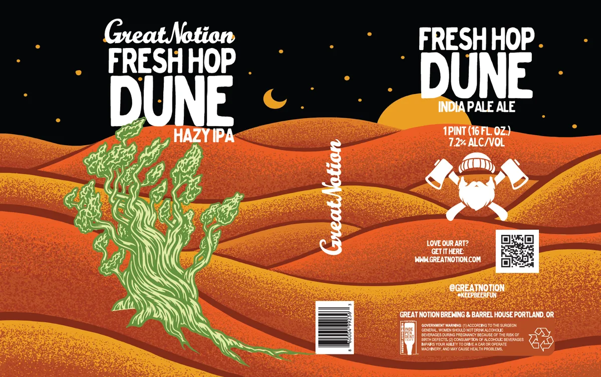 Fresh Hop Dune label art — GREAT NOTION