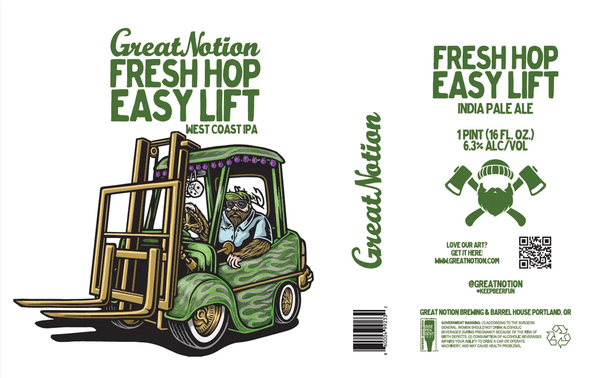 Fresh Hop Easy Lift label art — GREAT NOTION