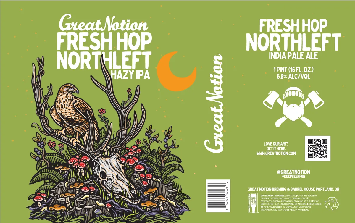 Fresh Hop Northleft label art — GREAT NOTION