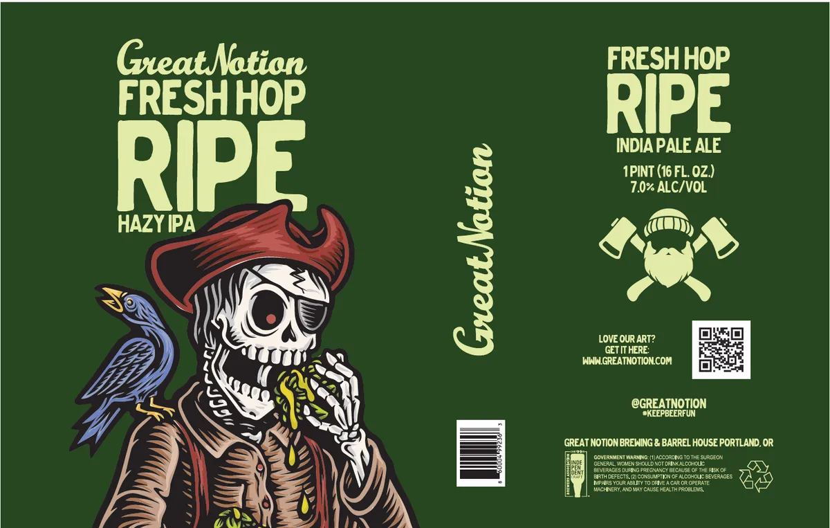 Fresh Hop Ripe label art — GREAT NOTION