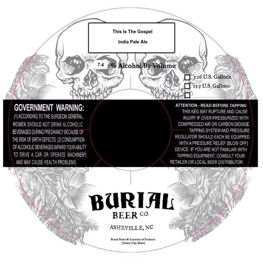 This Is The Gospel — full label as filed with TTB