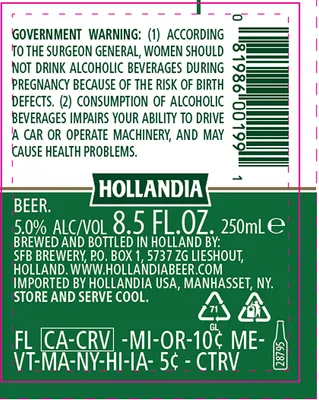 Hollandia Premium Dutch Lager label