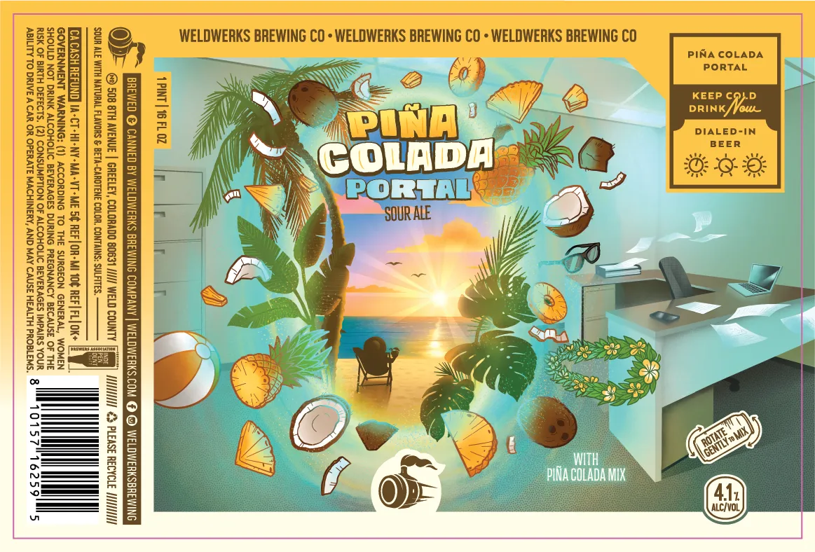 Piña Colada Portal label art — WELDWERKS
