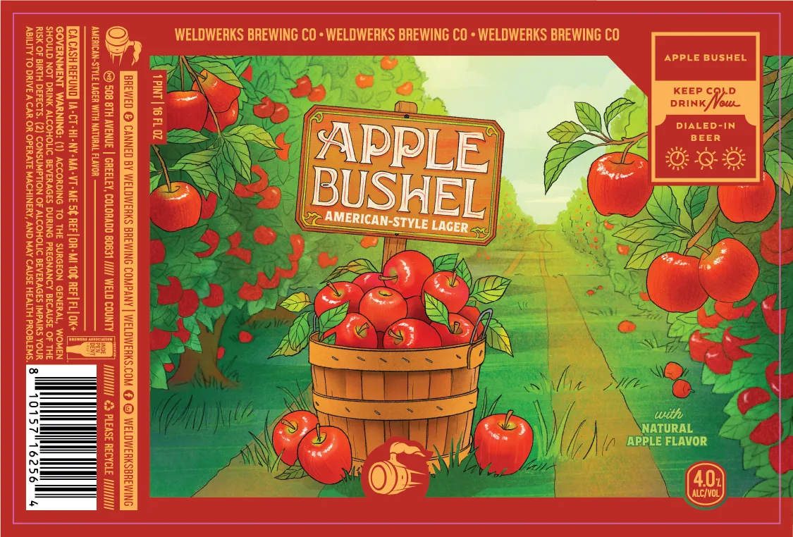 Apple Bushel label art — WELDWERKS