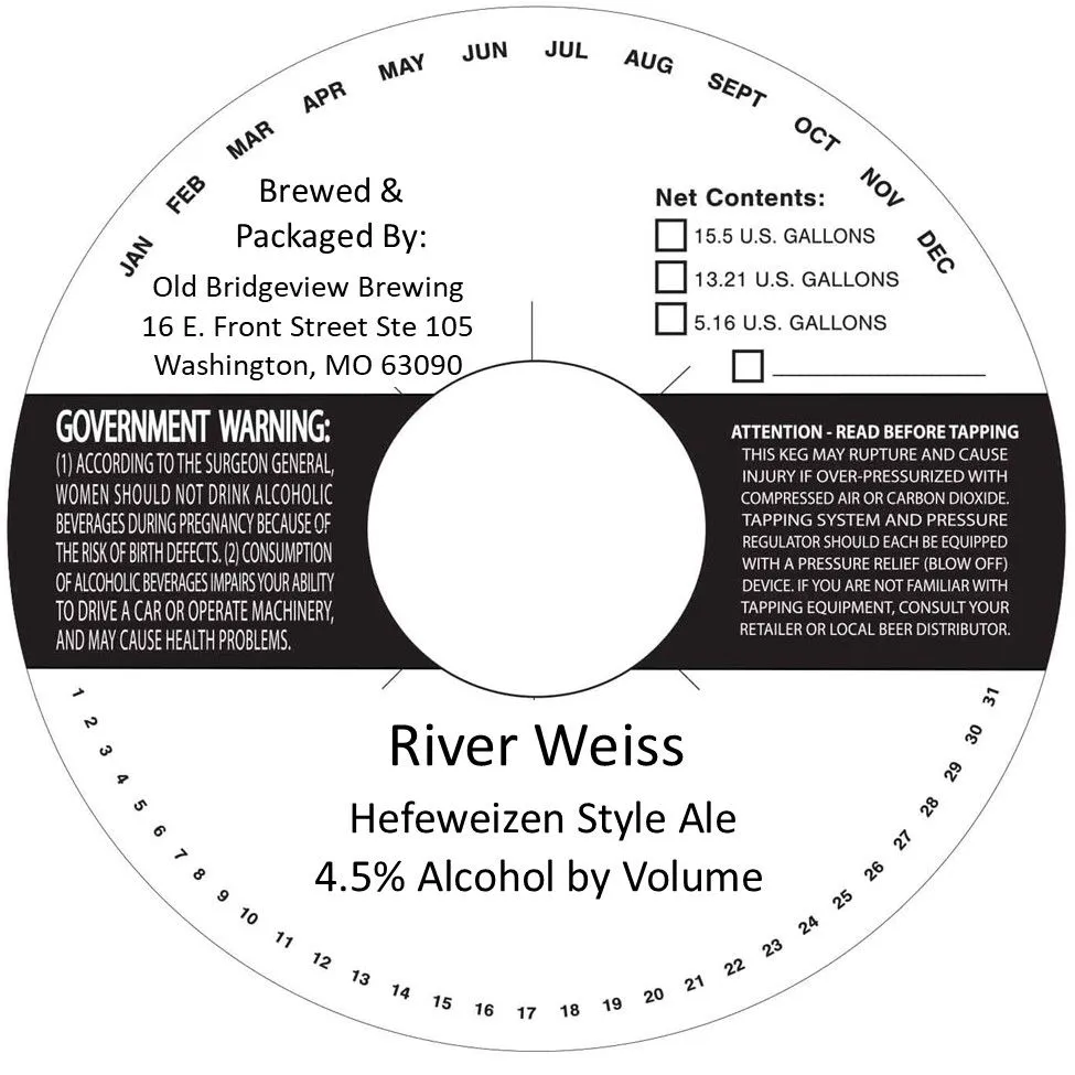 River Weiss — full label as filed with TTB