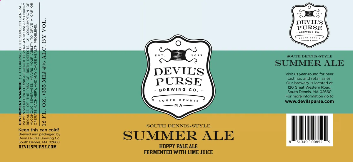 Summer Ale label art — DEVIL'S PURSE BREWING CO.