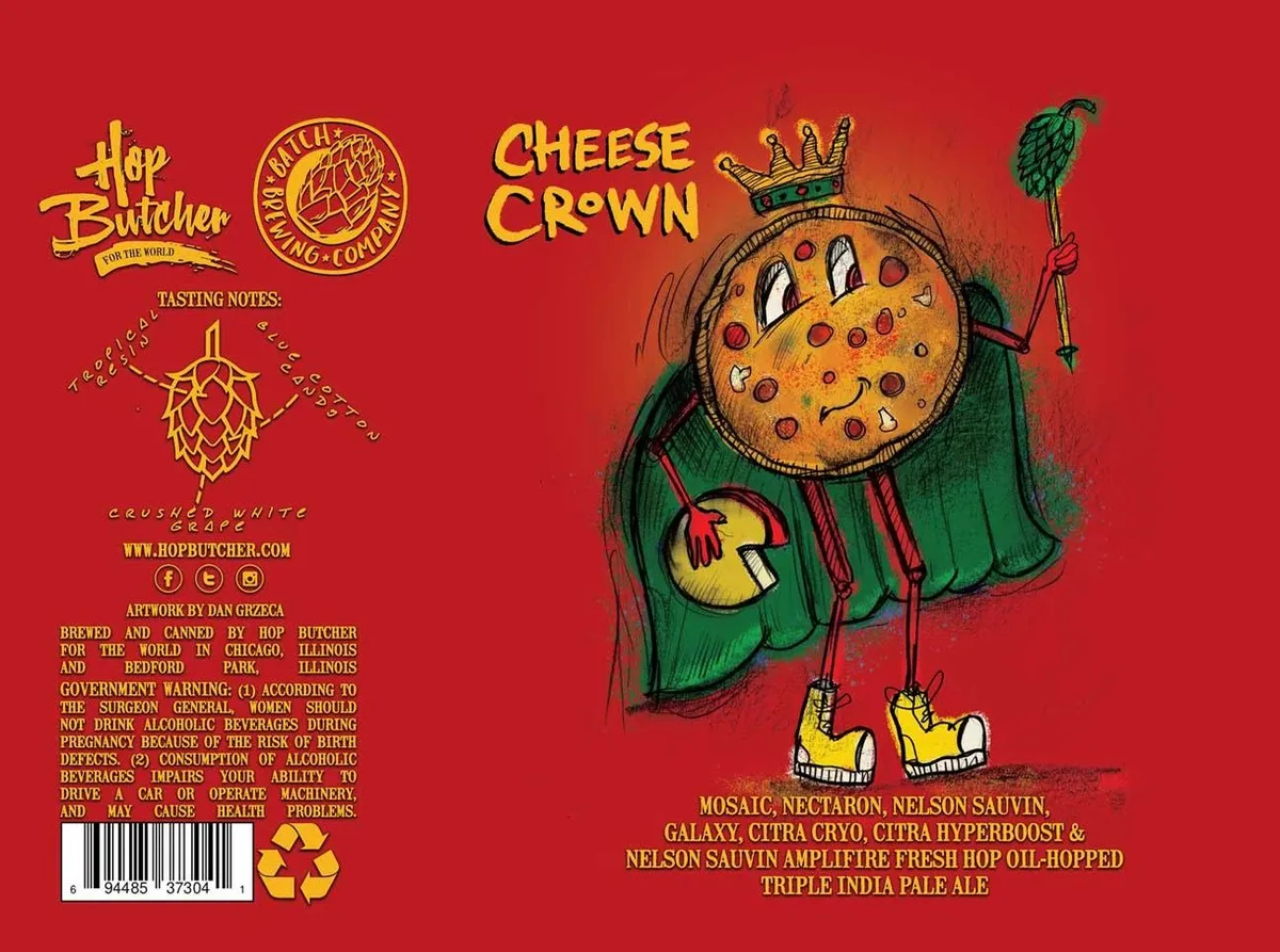 Cheese Crown label art — HOP BUTCHER FOR THE WORLD