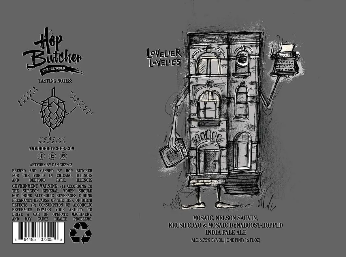 Lovelier Lovelies label art — HOP BUTCHER FOR THE WORLD