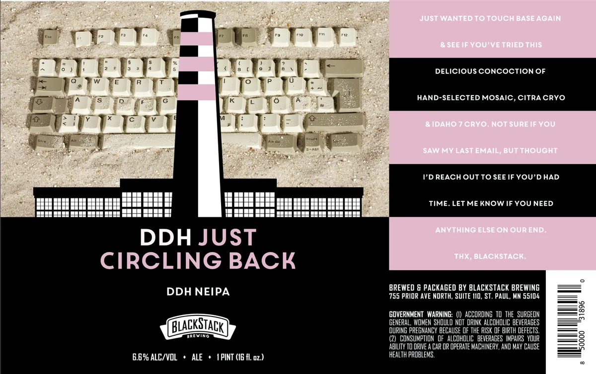 DDH Just Circling Back label art — BLACKSTACK BREWING