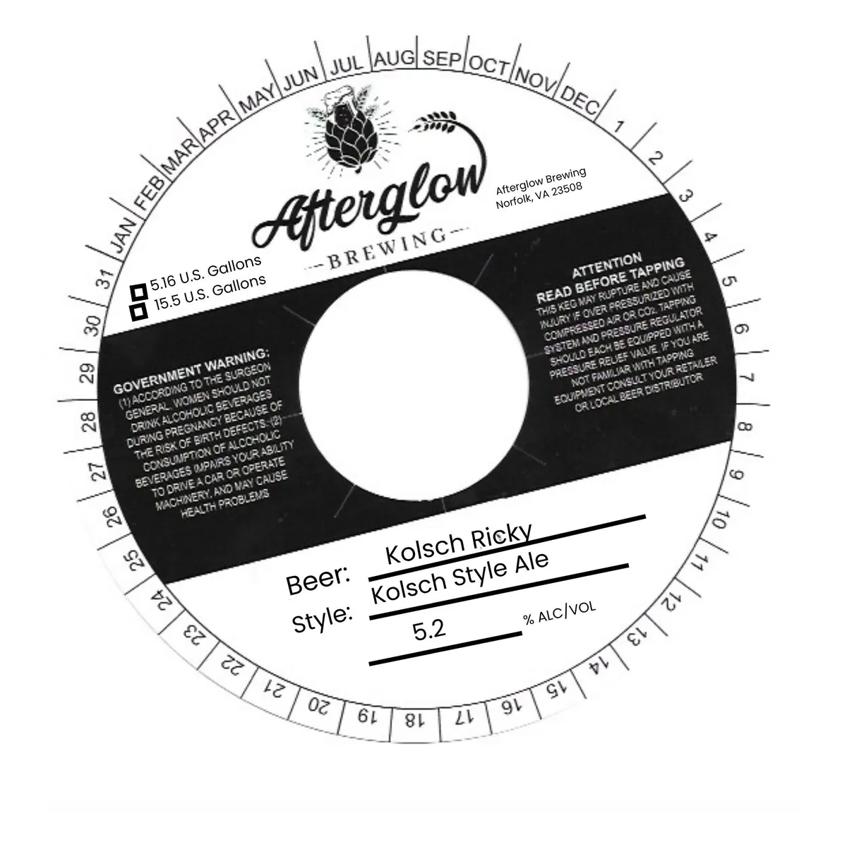 Kolsch Ricky — full label as filed with TTB