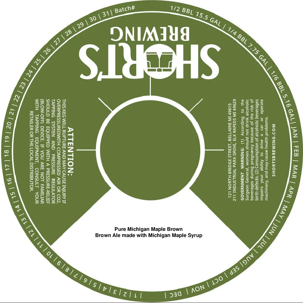Pure Michigan Maple Brown — full label as filed with TTB