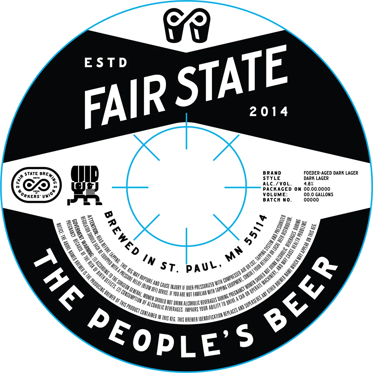 Foeder-Aged Dark Lager label art — FAIR STATE