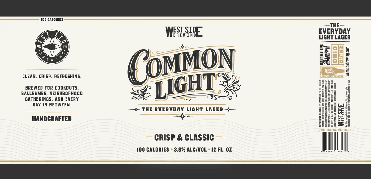 Common Light label art — WEST SIDE BREWING
